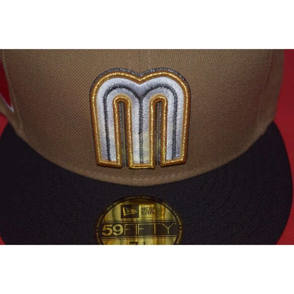 New Era Mexico WBC Baseball Hat Gold Mocha 59Fifty RARE STYLE NPB LMB MLB LMP - Picture 2 of 9